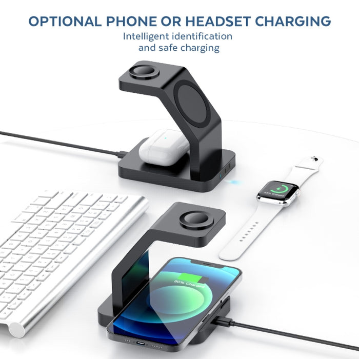 Soporte de cargador inalámbrico magnético multifunción S6 3 en 1 para iPhone, iWatch y AirPods