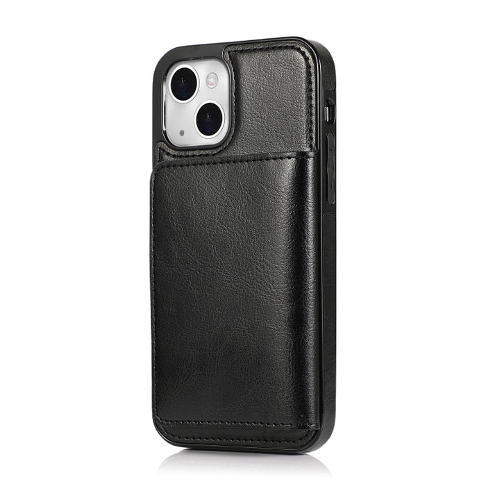 Funda protectora de PU + TPU a prueba de golpes con ranuras para tarjetas y soporte