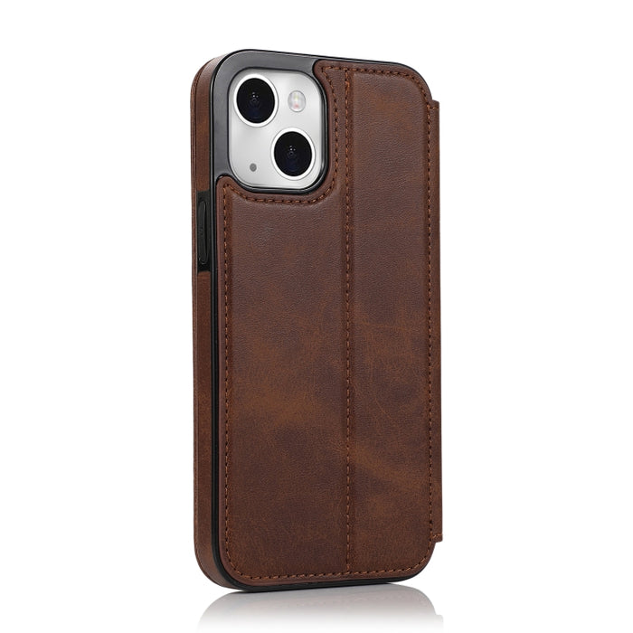 Estuche de cuero PU + TPU con cierre magnético fuerte con ranuras para tarjetas y soporte