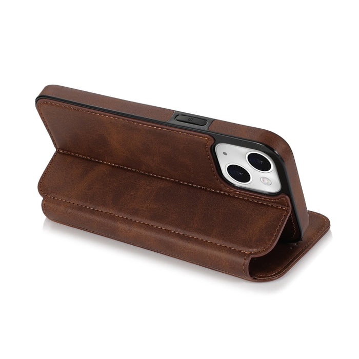 Estuche de cuero PU + TPU con cierre magnético fuerte con ranuras para tarjetas y soporte