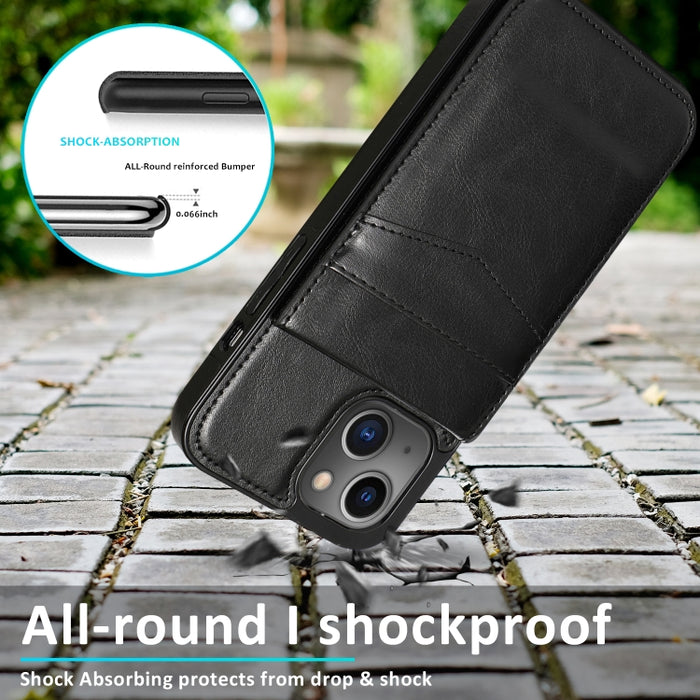 Funda protectora de PC + TPU de color sólido con soporte y ranuras para tarjetas