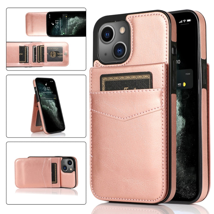 Funda protectora de PC + TPU de color sólido con soporte y ranuras para tarjetas