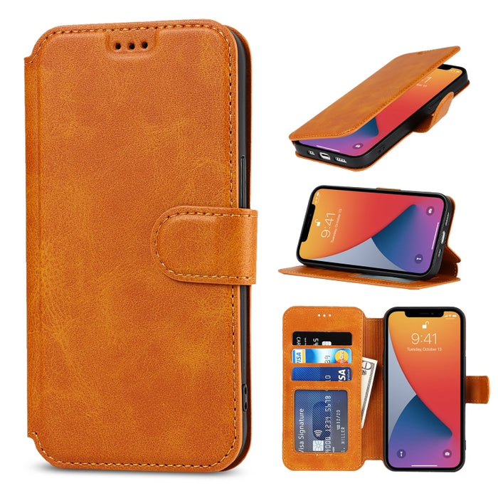 Estuche de cuero PU + TPU a prueba de golpes con ranuras para tarjetas y soporte y marco de fotos y billetera
