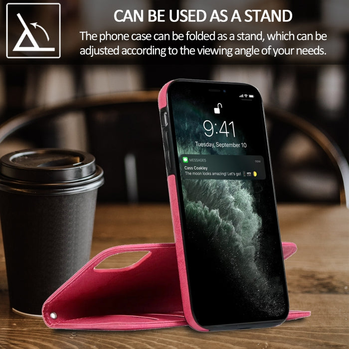Funda de cuero TPU + PU con tapa horizontal magnética desmontable retro 2 en 1 con soporte y ranuras para tarjetas y marco de fotos y billetera