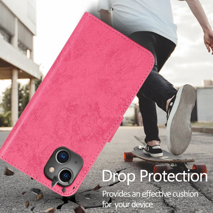 Funda de cuero TPU + PU con tapa horizontal magnética desmontable retro 2 en 1 con soporte y ranuras para tarjetas y marco de fotos y billetera