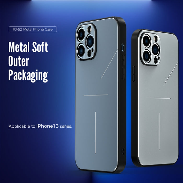R-JUST RJ-52 Estuche protector a prueba de golpes de TPU de metal estilo 3 líneas