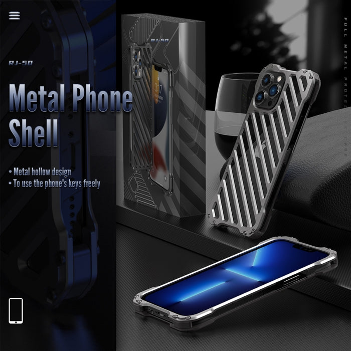R-JUST RJ-50 Estuche protector a prueba de golpes de metal con armadura transpirable hueca