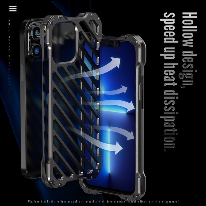 R-JUST RJ-50 Estuche protector a prueba de golpes de metal con armadura transpirable hueca