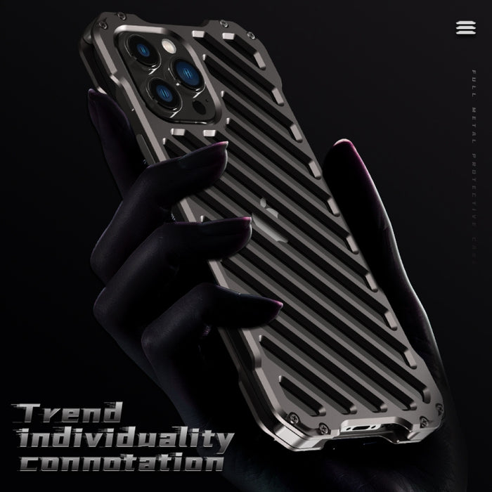 R-JUST RJ-50 Estuche protector a prueba de golpes de metal con armadura transpirable hueca