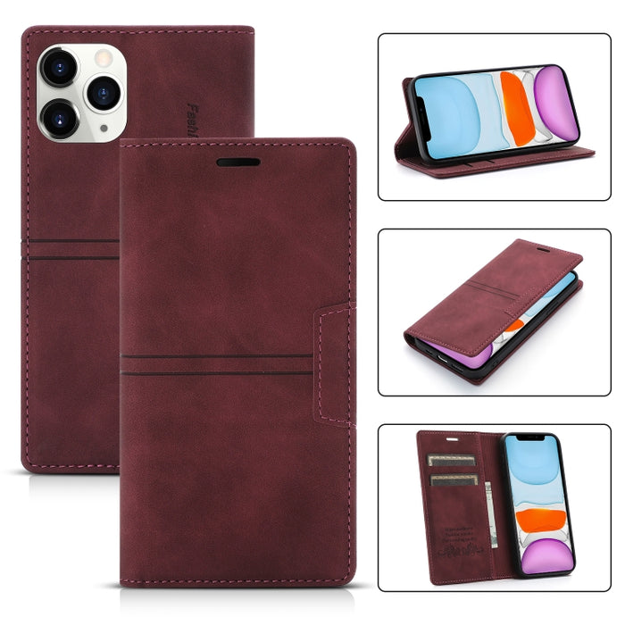 Dream Magnetic Suction Business Funda de cuero de PU con tapa horizontal con soporte, ranura para tarjeta y billetera