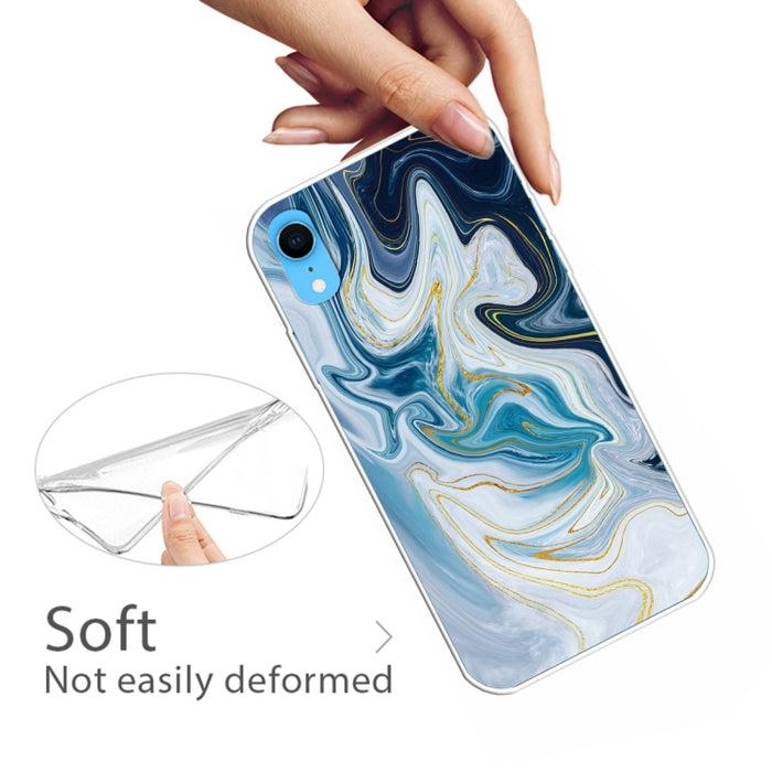 Estuche protector de TPU de mármol barnizado en relieve con soporte
