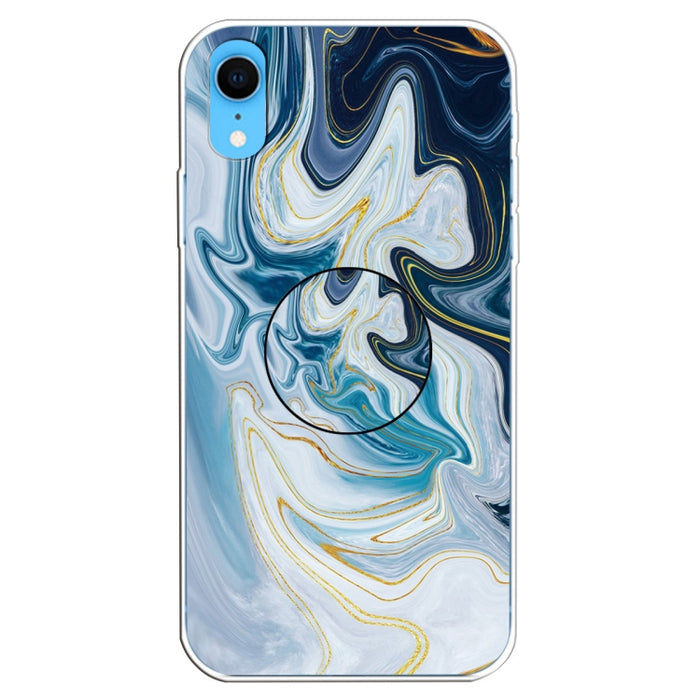 Estuche protector de TPU de mármol barnizado en relieve con soporte