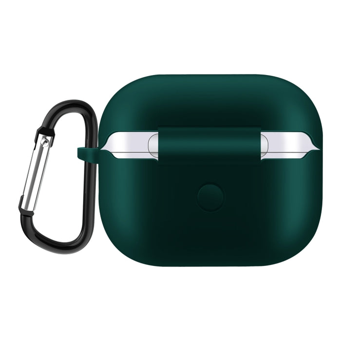 Estuche protector de auriculares de silicona de color sólido para AirPods 3, con gancho