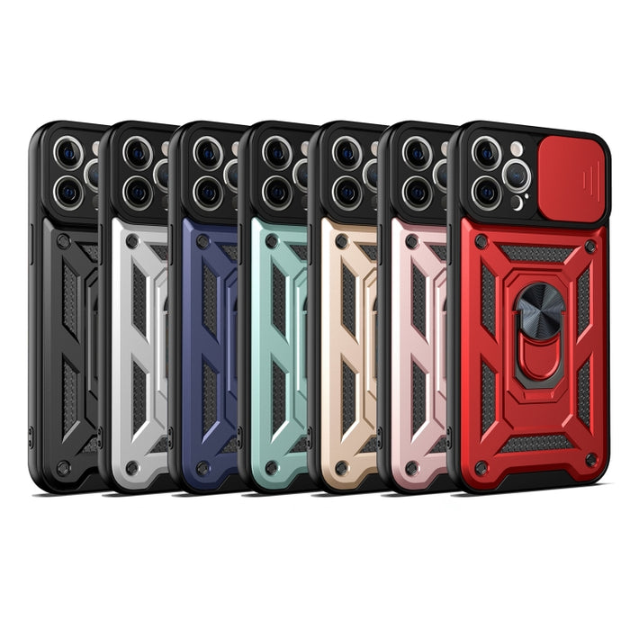 Diseño de cubierta de cámara deslizante Funda protectora de TPU + PC con orificio preciso