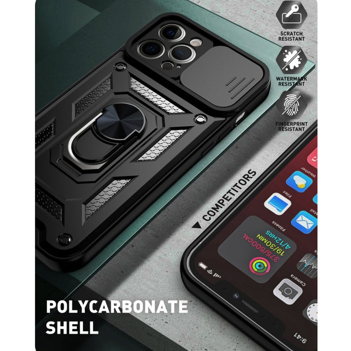 Diseño de cubierta de cámara deslizante Funda protectora de TPU + PC con orificio preciso