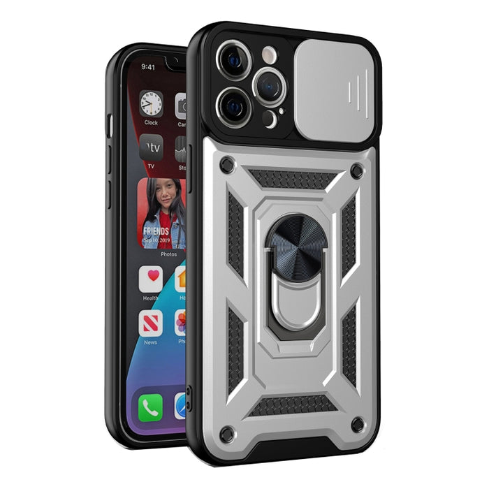Diseño de cubierta de cámara deslizante Funda protectora de TPU + PC con orificio preciso