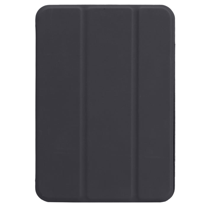 Estuche de cuero para tableta de PU magnético sin hebilla con clip de doble cara ultrafino con tapa horizontal con soporte de tres pliegues y función de reposo / activación