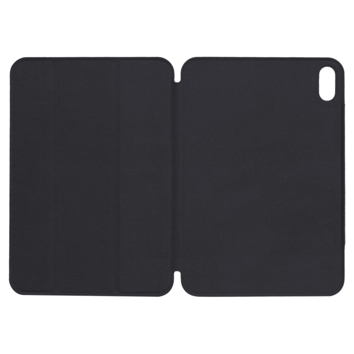 Estuche de cuero para tableta de PU magnético sin hebilla con clip de doble cara ultrafino con tapa horizontal con soporte de tres pliegues y función de reposo / activación
