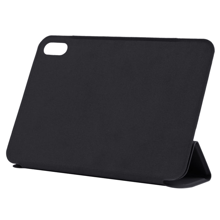 Estuche de cuero para tableta de PU magnético sin hebilla con clip de doble cara ultrafino con tapa horizontal con soporte de tres pliegues y función de reposo / activación