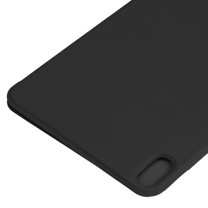 Estuche de cuero para tableta de PU magnético sin hebilla con clip de doble cara ultrafino con tapa horizontal con soporte de tres pliegues y función de reposo / activación