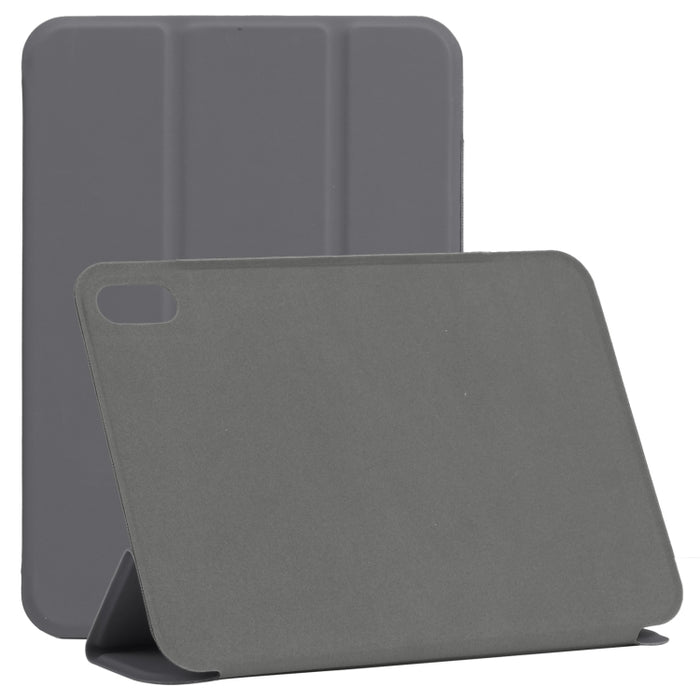 Estuche de cuero para tableta de PU magnético sin hebilla con clip de doble cara ultrafino con tapa horizontal con soporte de tres pliegues y función de reposo / activación