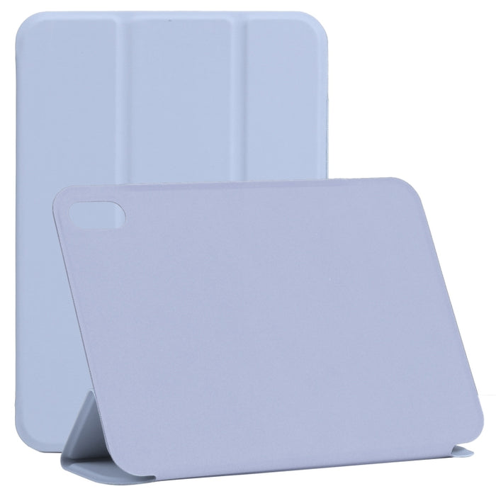 Estuche de cuero para tableta de PU magnético sin hebilla con clip de doble cara ultrafino con tapa horizontal con soporte de tres pliegues y función de reposo / activación
