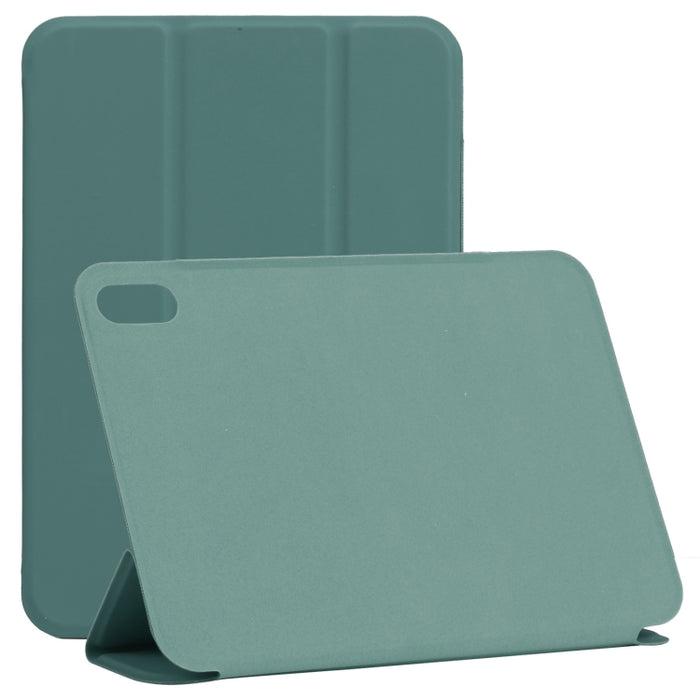 Estuche de cuero para tableta de PU magnético sin hebilla con clip de doble cara ultrafino con tapa horizontal con soporte de tres pliegues y función de reposo / activación