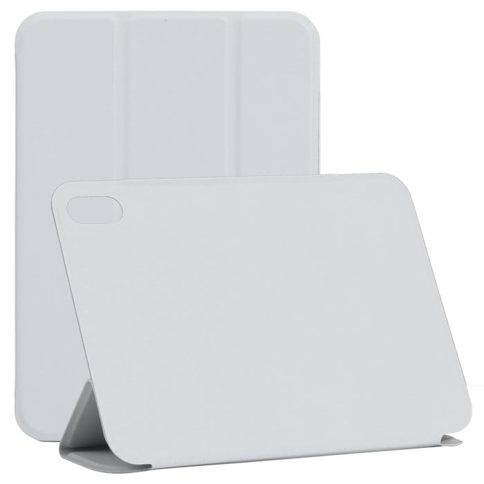 Estuche de cuero para tableta de PU magnético sin hebilla con clip de doble cara ultrafino con tapa horizontal con soporte de tres pliegues y función de reposo / activación