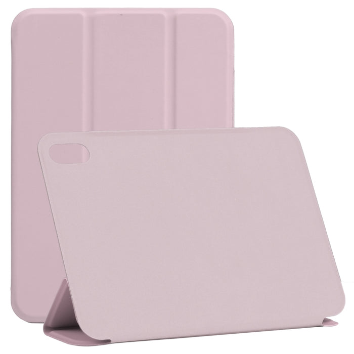 Estuche de cuero para tableta de PU magnético sin hebilla con clip de doble cara ultrafino con tapa horizontal con soporte de tres pliegues y función de reposo / activación