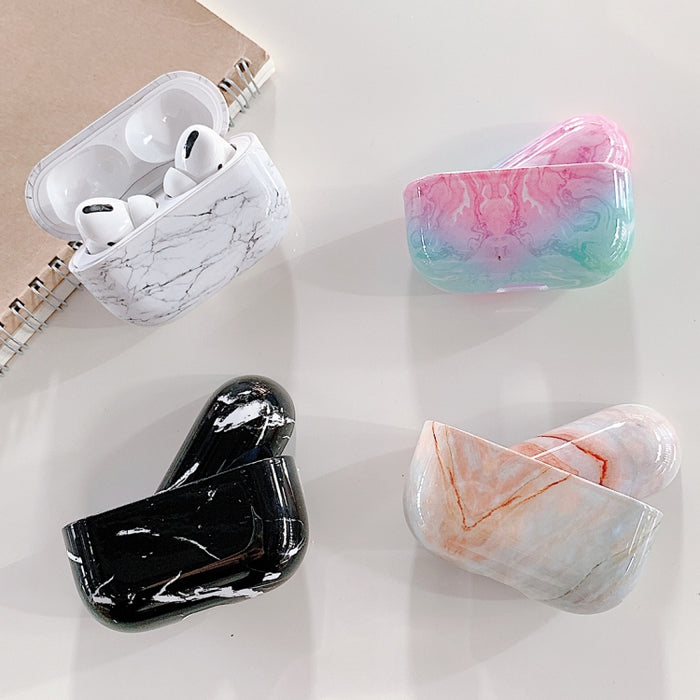 Para AirPods Pro Funda protectora de plástico con textura de mármol para auriculares