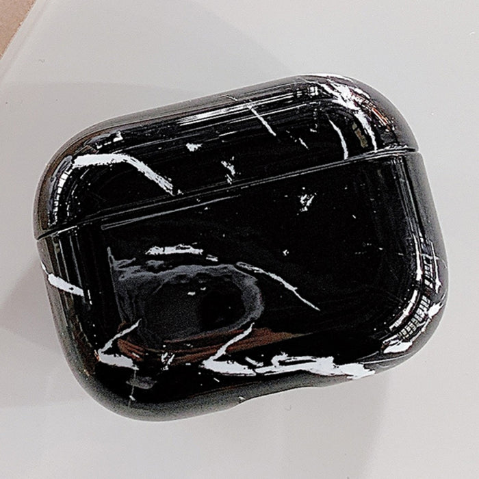 Para AirPods Pro Funda protectora de plástico con textura de mármol para auriculares
