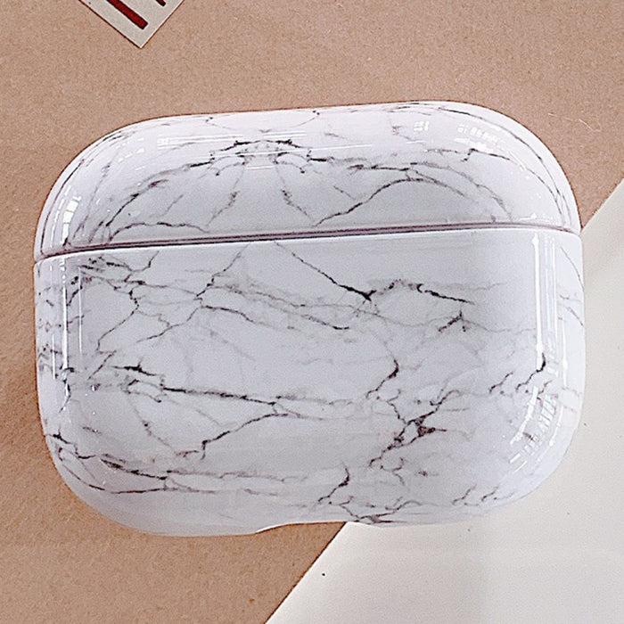 Para AirPods Pro Funda protectora de plástico con textura de mármol para auriculares
