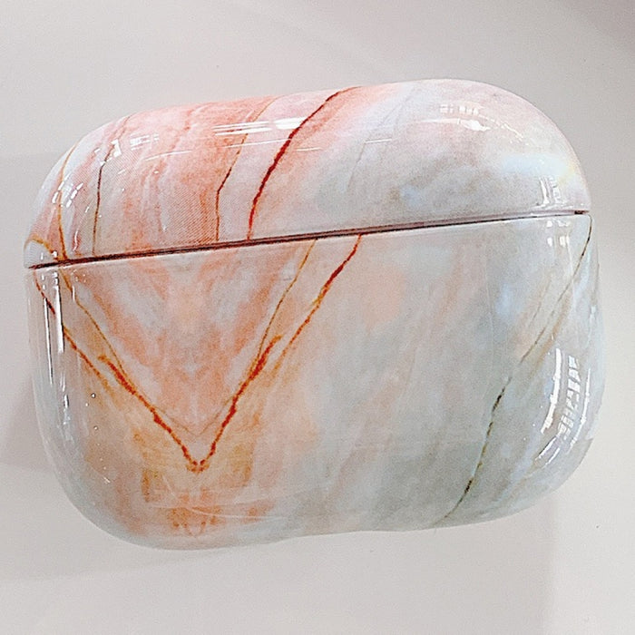 Para AirPods Pro Funda protectora de plástico con textura de mármol para auriculares