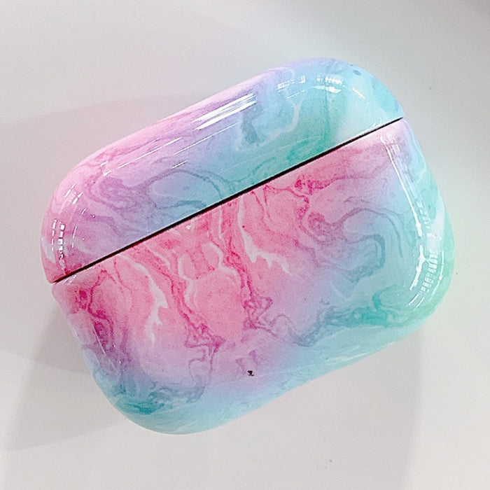 Para AirPods Pro Funda protectora de plástico con textura de mármol para auriculares