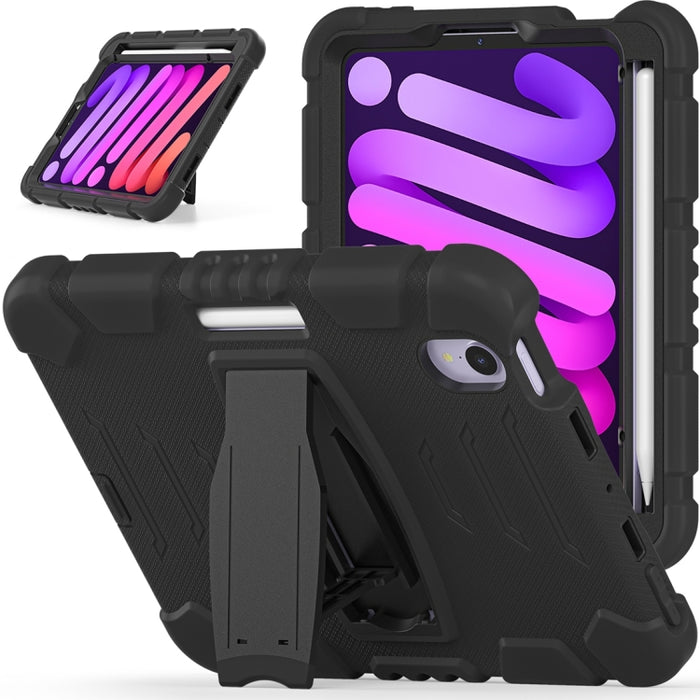 Marco de pantalla de protección de 3 capas + PC + Estuche combinado de silicona a prueba de golpes con soporte