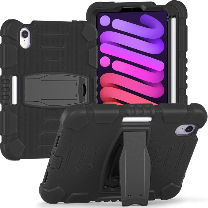 Marco de pantalla de protección de 3 capas + PC + Estuche combinado de silicona a prueba de golpes con soporte