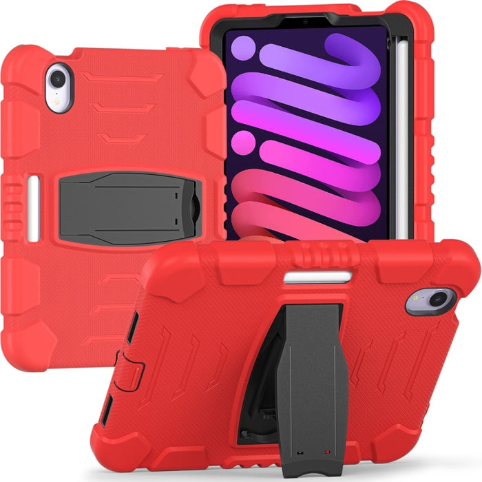 Marco de pantalla de protección de 3 capas + PC + Estuche combinado de silicona a prueba de golpes con soporte