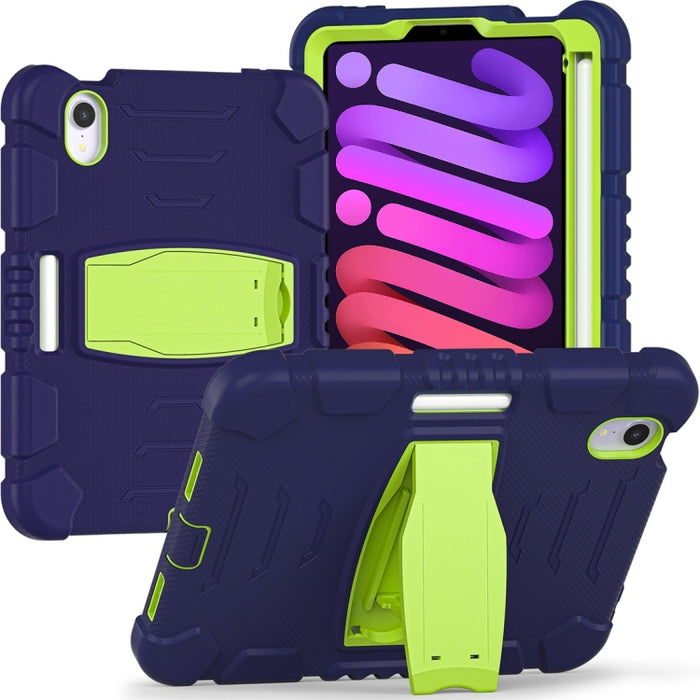 Marco de pantalla de protección de 3 capas + PC + Estuche combinado de silicona a prueba de golpes con soporte