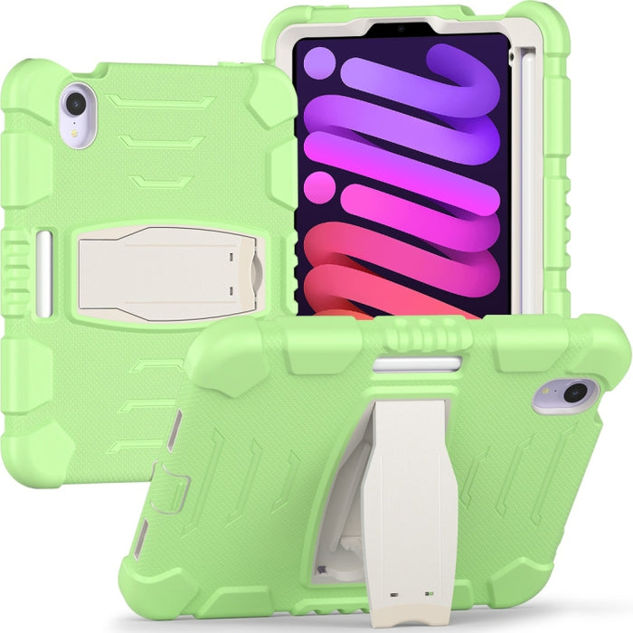 Marco de pantalla de protección de 3 capas + PC + Estuche combinado de silicona a prueba de golpes con soporte