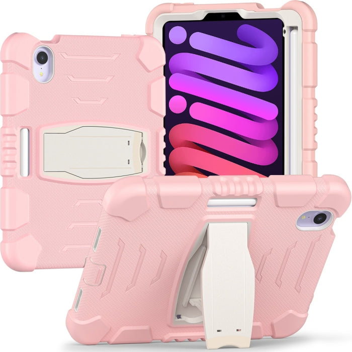 Marco de pantalla de protección de 3 capas + PC + Estuche combinado de silicona a prueba de golpes con soporte
