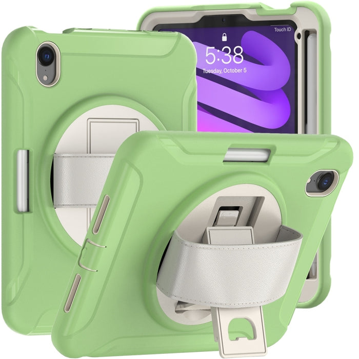 Estuche protector de PC + TPU con rotación de 360 grados con soporte y correa de mano