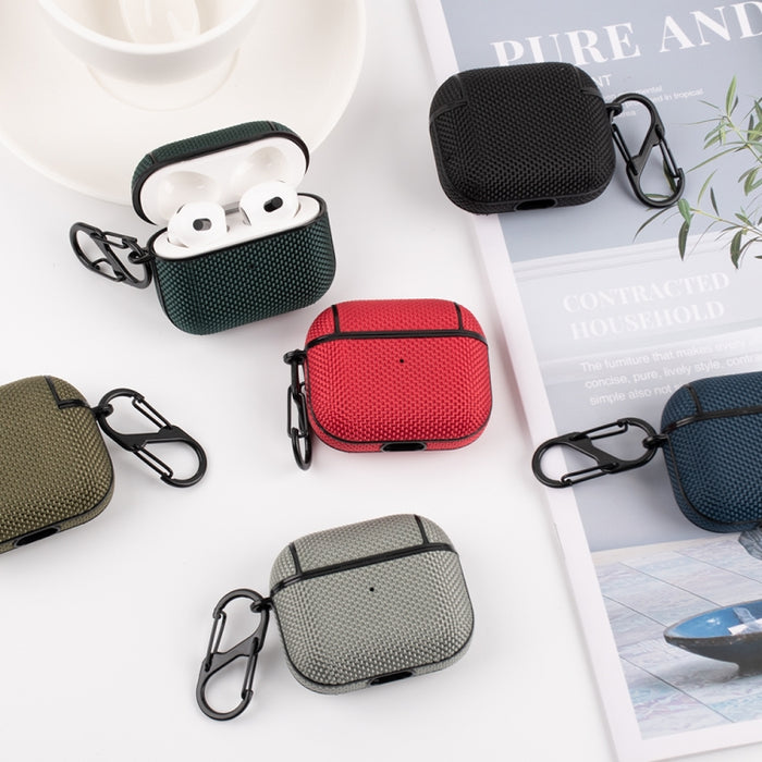 Estuche protector de nylon impermeable para auriculares inalámbricos con gancho para AirPods 3