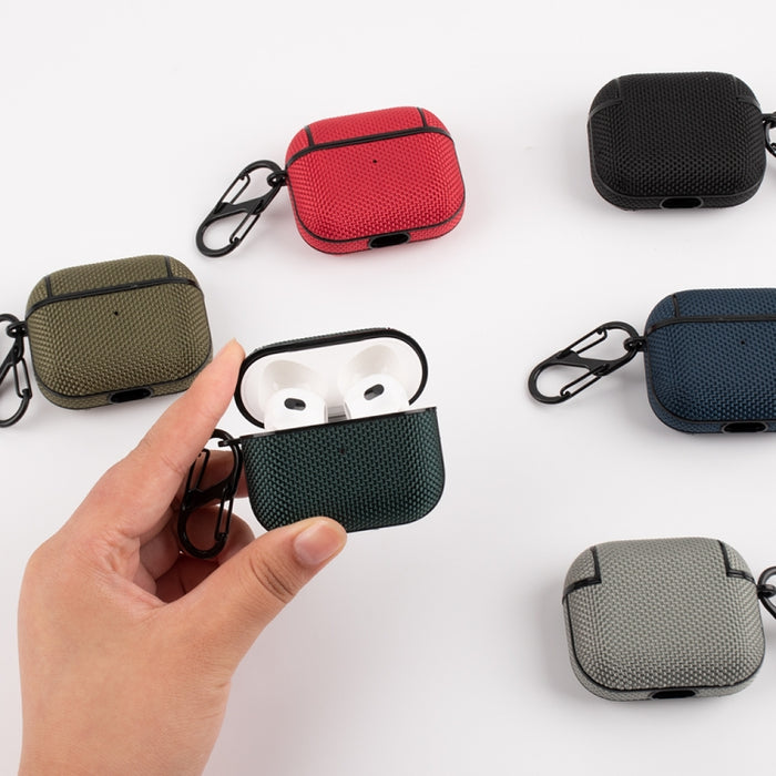 Estuche protector de nylon impermeable para auriculares inalámbricos con gancho para AirPods 3