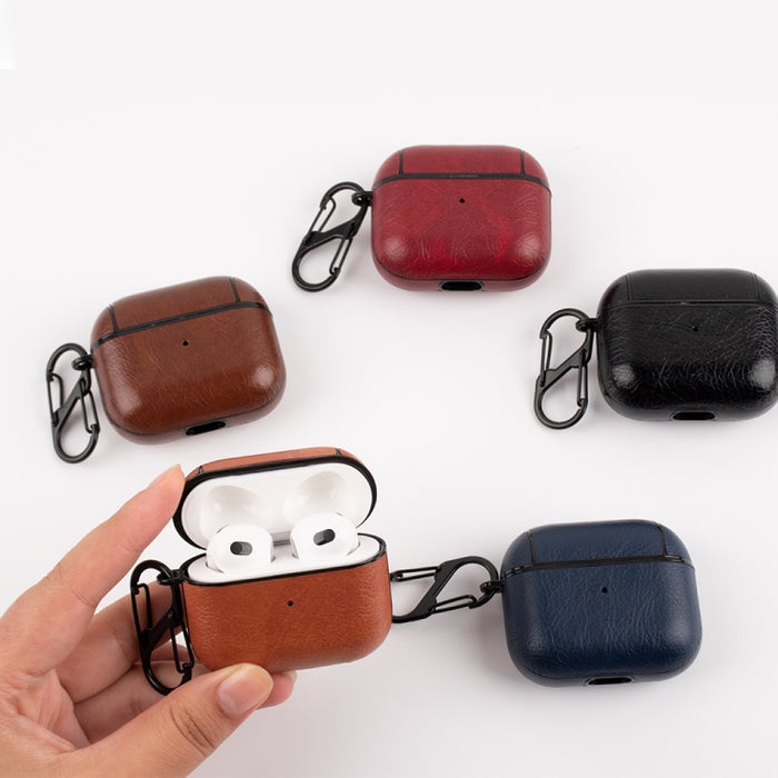 Funda protectora de cuero a prueba de golpes para auriculares inalámbricos para AirPods 3