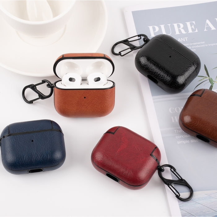 Funda protectora de cuero a prueba de golpes para auriculares inalámbricos para AirPods 3