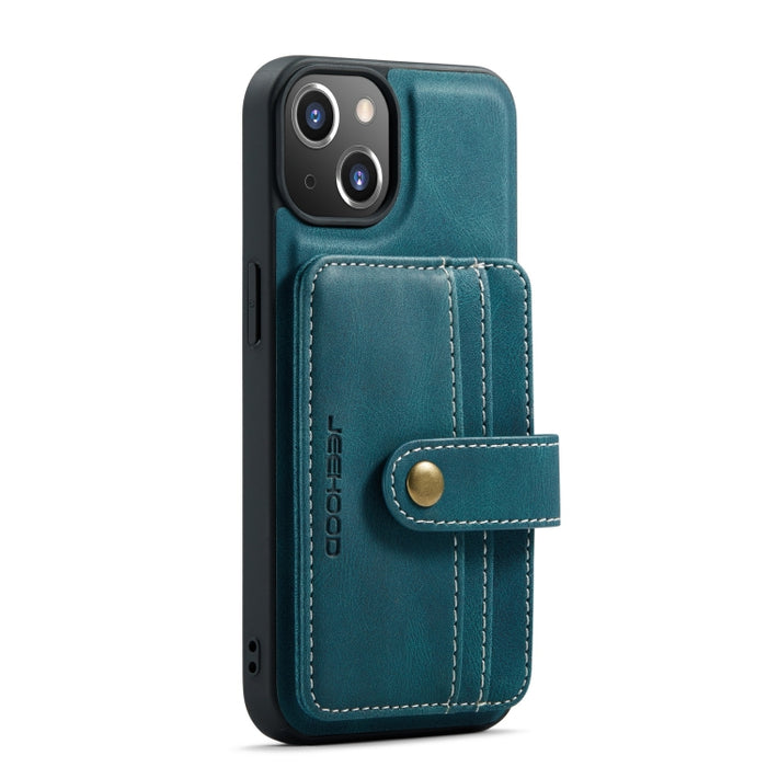 JEEHOOD Estuche protector magnético PU + TPU con cepillo antirrobo con ranura para tarjeta
