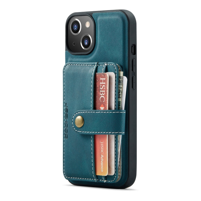 JEEHOOD Estuche protector magnético PU + TPU con cepillo antirrobo con ranura para tarjeta