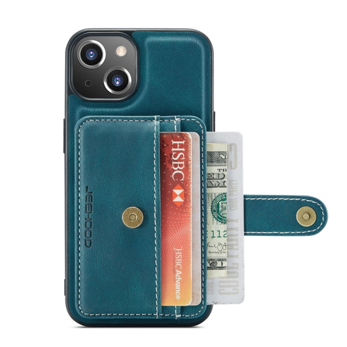 JEEHOOD Estuche protector magnético PU + TPU con cepillo antirrobo con ranura para tarjeta