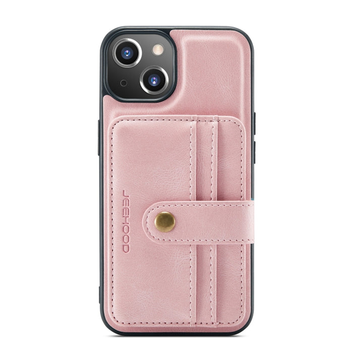 JEEHOOD Estuche protector magnético PU + TPU con cepillo antirrobo con ranura para tarjeta