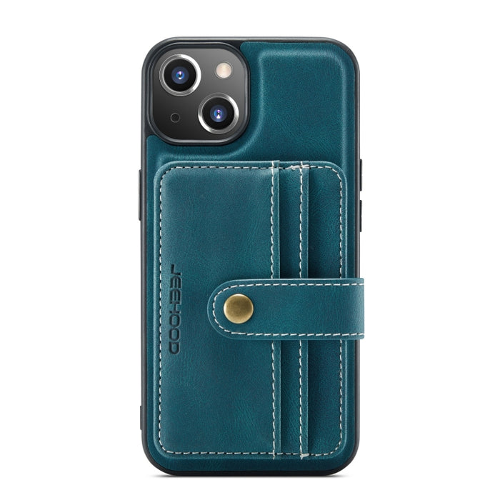 JEEHOOD Estuche protector magnético PU + TPU con cepillo antirrobo con ranura para tarjeta